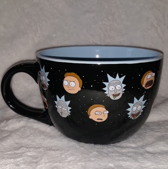 Rick and Morty Faces 24-Ounce Ceramic Soup Mug - Picture 3 of 6